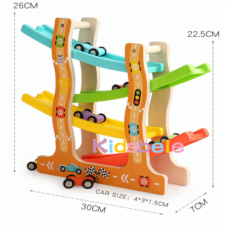 Four-layer Wooden Car Track Toys