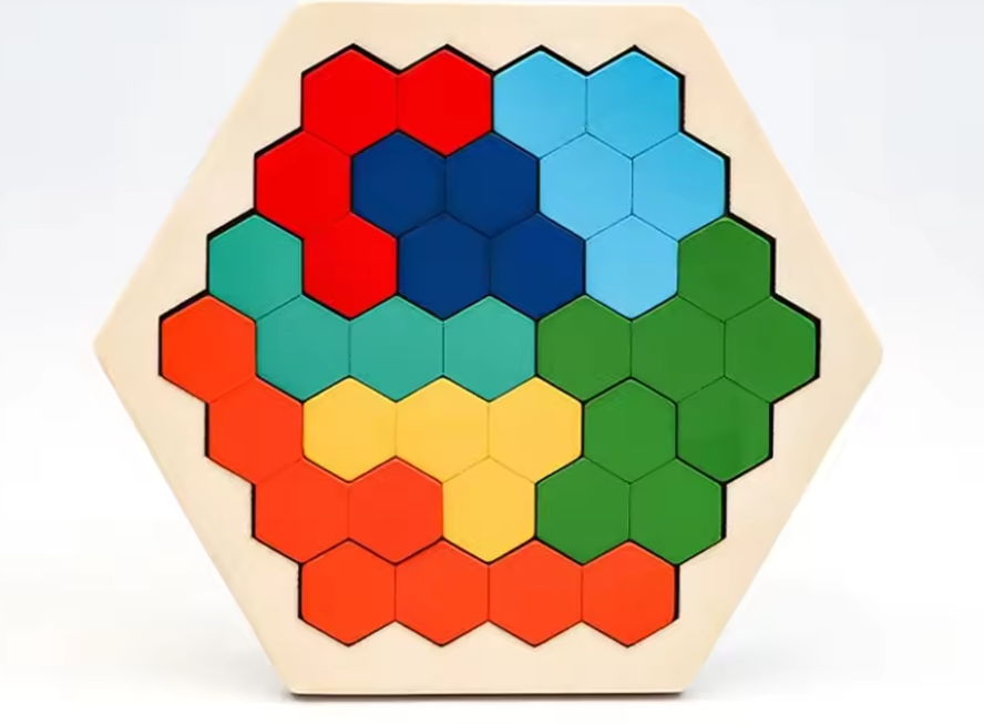 Hexagonal Wooden Puzzles Educational Toys